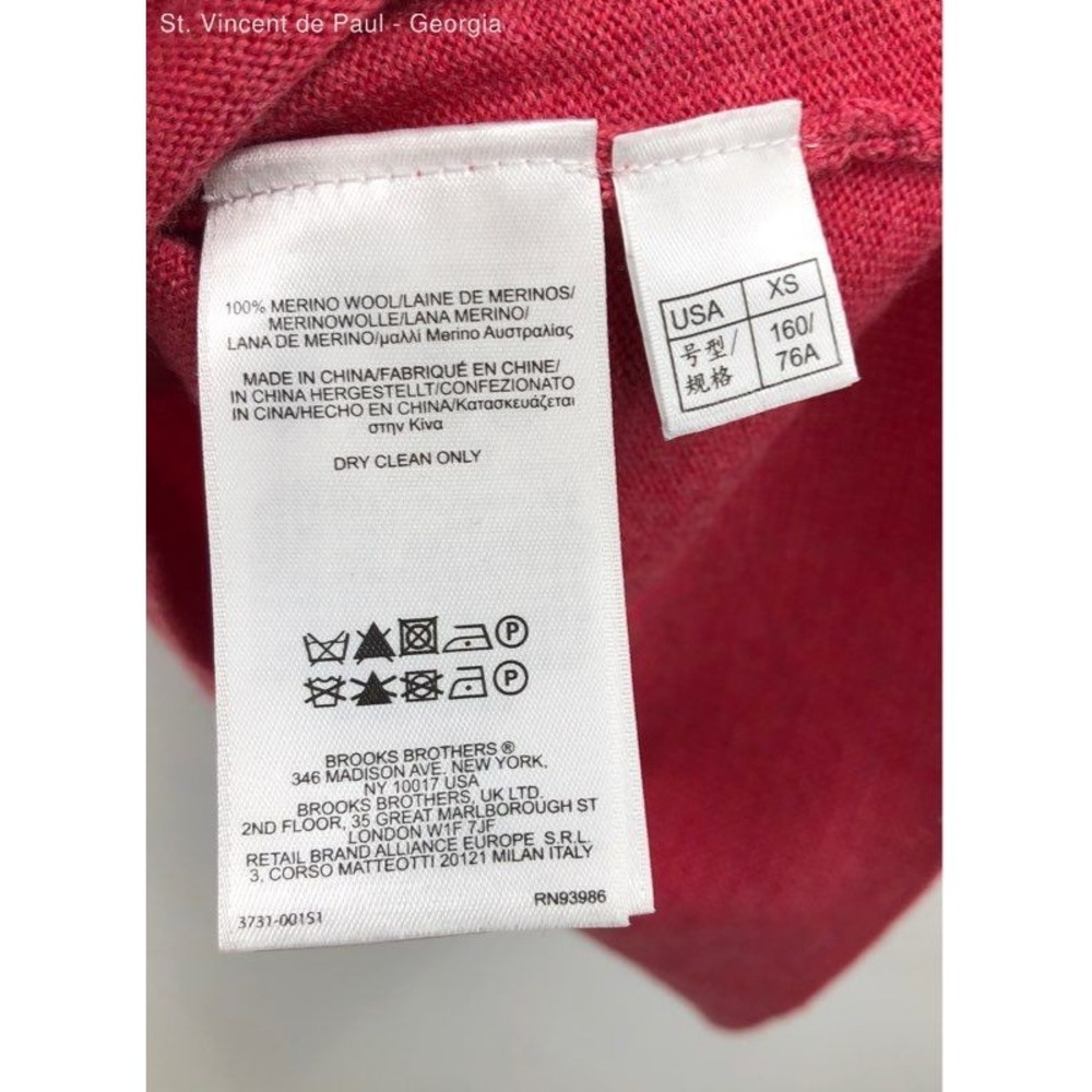 Brooks Brothers Pink Merino Wool Pullover Sweater -‎ Size Xs - Picture 8 of 8